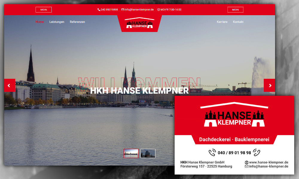 Internetauftritt · Responsive Webdesign, CMS, SEO & Webhosting: www.hanse-klempner.de